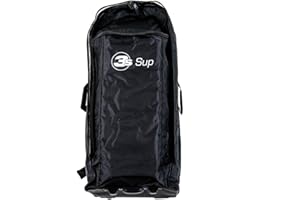 NO! STRESS 3s-sup Bag iSUP Board Tasche bis 11'6 mit Trollyfunktion I Inkl. gepolsterten Schultergurten und Bauchgurt I UV-Schutz Innenauskleidung I Schwarz, Größe 94x42x35 cm