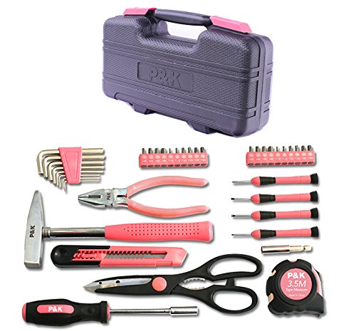 39 Teilig Werkzeugset Werkzeugkoffer Werkzeugkasten Pink - 2
