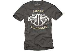 MAKAYA Koszulka motocyklowa męska - Silnik bokserski R100 - Prezenty dla motocyklistów Biker