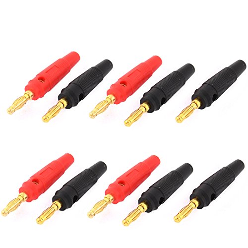 sourcingmap® 10Stk rot schwarz Plastik Audio Lautsprecher Bananenstecker Adapter Konverter