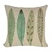 Produktbild coolsummer Leinen-Kissenbezug mit Feder-Muster, Baumwolle, 45,7 x 45,7 cm, Leinen, UKS029A2, 18x18