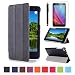 Produktbild Huawei MediaPad T1 7'' Cover Case,Slim-Fit PU Leder Tasche Smart Cover Case für Huawei Mediapad T1 7.0 Zoll Tablet Hülle Schutzhülle Schale Etui Ledertasche mit Standfunktion + Displayschutzfolien und Stylus,Schwarz