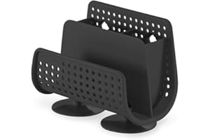 madesmart Caddy-SINKWARE Collection All-in-One Sink Storage, Ventilation Holes Promote Drying, BPA-Free, Small, Carbon