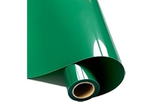 Mauts 12”x10ft Heat Transfer Vinyl Roll, Green Heat Transfer Paper, Permanent Adhesive HTV Iron On Vinyl, Backed Vinyl Roll for DIY T-Shirts, Hat, Clothing, Birthdays, Silhouette Cameo, Letters