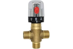 SOLOMI Válvula termostática - Válvula mezcladora termostática de control de temperatura del agua