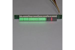 LIOAEUST Musik-Sound-Audio-Display-Analysator, 32 LED-Balken-Pegelanzeige, VU-Meter für maßgeschneiderte dreifarbige LED-Lichtleiste mit 32 Segmenten