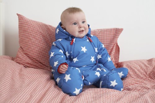Toby Tiger Unisex Baby Star Snowsuit All-In-One Blue/ White 6 - 9 Months