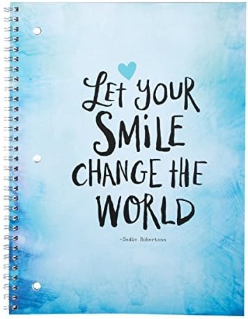 DaySpring Spiral Bound Notebook, One Subject - 8" x 10 1/2", Let Your Smile Change the World (76153) by Dayspring