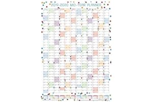 PAULSTORE 2024 2025 Large A1 Academic Mid Year Wall Planner, 2024 2025 Academic Calendar (Polka Dots Blue 3921)