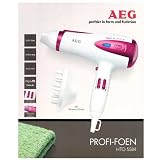 AEG HTD 5584 Ionen Fön Hairdryer Profi Föhn 2200 Watt - Farbe: weiss/pink