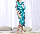 YL Vestidos De Mujer Peacock Y Flores Kimono Satin Nightwear Long Style , C , Xl,C,XL