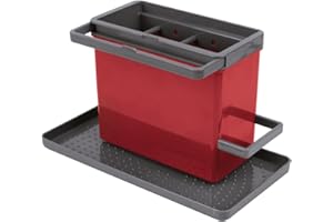 Metaltex Tidy-Tex - Organizador Modular de Limpieza de Cocina, Rojo