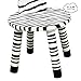 Teamson Kids Childrens Wooden Zebra High Backed Coat Stand Kids Rack and Stool Seat with Hooks W-1945Z