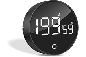 OQIMAX Magnetyczny minutnik kuchenny, duży cyfrowy timer LED, 3 poziomy głośności, cyfrowy programator czasowy dla dzieci, do odrabiania zadań domowych, gotowania, fitnessu, klasy, nauki pieczenia