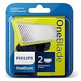 Cuchillas OneBlade Philips Norelco OneBlade QP220/50 - Recambios para máquina de afeitar (versión extranjera), 1 paquete con 2 recambios