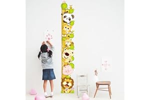 ufengke® Cartone Animato Gatto Leone Panda Adesivi Murali con Metri (0-180 Cm), Camera dei Bambini Vivai Adesivi da Parete Removibili/Stickers Murali/Decorazione Murale