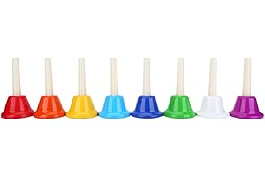 VGEBY Handbells, 8 Pcs Colorful Metal Hand Bell Set for Kids Musical Instrument Toy Play A Musical Instrument Orff Children'S Percussion Instrument