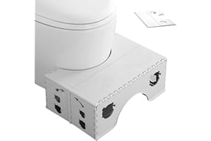Little Bean Foldable Toilet Potty Stool for Adults And Kids 18cm Healthy Squatting Posture Poop Stool Bathroom Anti-Slip Toilet Assistance Step Stool Fold Design (White)