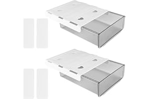 CHEVVY 2 Stück Selbstklebende Schublade Untertisch Schublade Organizer Versteckte Unterbau Schublade Schubladenbox Organizer für Schreibtisch Schminktisch (Grau)