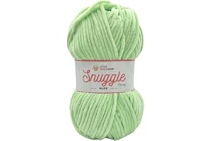 LITTLE WOOL SHOP LittleWoolShop Snuggle Puff Chunky Chenille Yarn 100g - 100% Supersoft Polyester (Peppermint Twist 210, Single (1 Ball))
