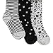 Bluezoo Kids Girls' Pack Of Three Grey And Black Patterned Print Tights Age 9-10