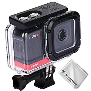 Waterproof Housing Case Compatible with Insta360 ONE R (4K Edition) Protective Underwater Dive Case Shell with Bracket Accessories