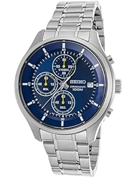 Seiko Herren-Armbanduhr Analog Quarz One Size, blau, silber