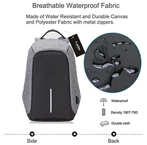 Laptop Rucks  cke  USB Outdoor Rucksack  Wasserabweisend Multifunktionsrucksackmit USB-Ladeanschluss und Anti-Diebstahl Design  Geeignet f  r Campus R