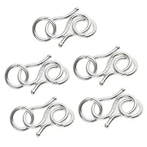 5 Pieces 925 Sterling Silver S Hook Eye Clasp Jump Rings for Jewelry Making Crafts Findings