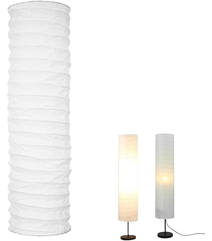 Ksvaye Witte Papieren Vloerlamp - Vervangende Lampenkap Verticale Stofdicht Rijstpapier voor Slaapkamer, Woonkamer, Hotel Woondecoratie (94 x 22 cm