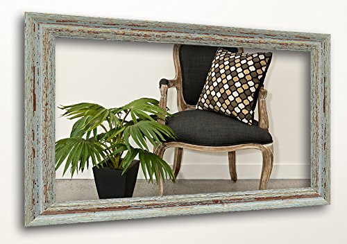 WandStyle H740-009 Wandspiegel Spiegel Shabby-Chic Landhaus Massivholz Grau (50 x 60 cm)