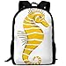Produktbild HOJJP dauerhafteste leichte neueste Leinwand College Student Bag Bookbag - Cute Seahorse Cartoon Fish