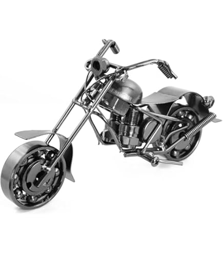 Modèle Moto Fer Miniature Pistolet Gris - Ornement Bureau Cadeau Passionné Moto Photographie