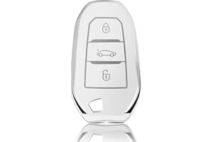 OFFCURVE Funda Llaves Coche Carcasa Llave, Funda Mando Coche Carcasa Mando 3 Botones Apta para Peugeot 3008 4008 5008 208 308 408 508 301 307 Citroen C1 C3 C4 C5 C6 Grand Picasso DS3 DS5 Cactus C3XR