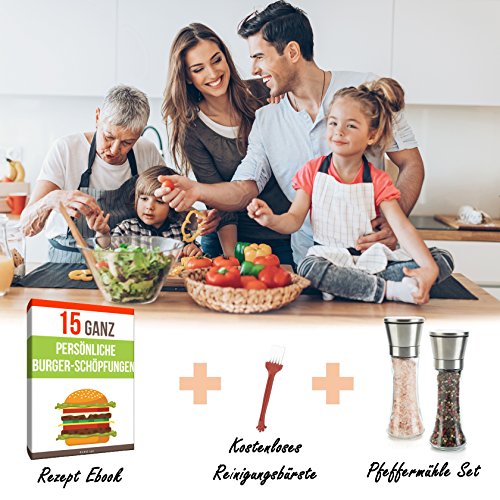 #1 Excuisite Salz- und Pfeffermühle Set Edelstahl mit Keramikmahlwerk Gewürzmühle Salzstreuer für Himalaya Salz Gewürzbehälter Pfefferkörner | Salz und Pfeffer Gewürzstreuer Chilimühle Kräutermühle | Küchenzubehör - 7