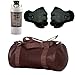 CP Bigbasket Combo Set Leather Soft Gym Bag (Brown), Cyclone Shaker, Netted Gym & Fitness Gloves (Black) RS.700.00