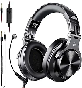 OneOdio A71 Over Ear Headphones with Mic, On-Line Volume & Share-Port Headsets for Gaming Office Phone Call DJ?Wired Stereo Headphones with Detachable Boom Mic