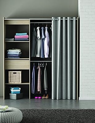 Demeyere 198456 Chicago Kit Placard Extensible avec Rideau Panneau Particule Chêne Brossé 168,2 x 50 x 187 cm