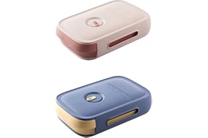 HAOSHICS Portauova da banco con vassoio per uova a scorrimento automatico per frigorifero (18-21 uova), contenitore impilabile in plastica per uova tipo cassetto portaoggetti per cucina (rosso e blu)