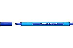 ‎SCHNEIDER Schneider Schreibgeräte Kugelschreiber Slider Edge, Kappenmodell, M, Blau, Schaftfarbe: Cyan-Blau, 1 Stück