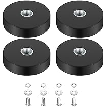 10 Aimants Néodyme Caoutchoutés M4 - 22 Mm, 5.5kg Force - Pour Fixation Véhicule/Atelier