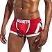Produktbild Sonnena Herren Boxershorts, Männer Comfy Baumwolle Einfarbig Retroshorts Unterhose Weich Ausbuchtung Beutel Shorts Unterhose Herren Elastische Atmungsaktive Briefs Trunks (M, Rot)