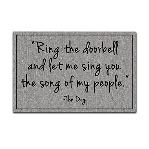 Sun&Home Door Mat Entrance Floor Mat Ring The Doorbell And Let Me Sing You The Song Of My People Doormat Home and Office Decorative Indoor/Outdoor DoorMat 23.6x15.7 Inches