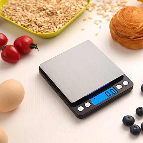 Amir Digitale Küchenwaage,Mini Waage /hohe Präzision auf bis zu 0,1g (3kg Maximalgewicht), Tara-Funktion, ideal zum Messen von Zutaten, Schmuck, Reis, Mehl, Gold, Edelsteinen, Briefen, Briefmarken - 6