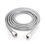 CZ Store&reg;-Flexible de douche-taille1M50-✮✮100% GARANTIE 2 ANS✮✮ Tuyau de douche et douchette universel anti-torsion et anti-rayure-Fil de douche en acier inoxydable finition chromé argent-Idéal pour tous remplacements de cordon et cable douche-Tube douche souple et léger pour salle de bain avec joints de raccordements inclus.