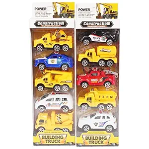 Planet of Toys Pullback Construction Truck Series of 10 Cars