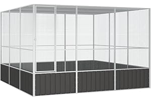 Hommdiy Vogelkäfig Anthrazit 302.5x324.5x211.5 cm Verzinkter Stahl