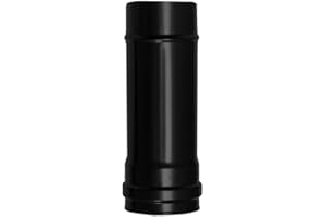 WOLFPACK LINEA PROFESIONAL - Tubo de Estufa Pellet Acero Vitrificado Negro Ø 80 mm. Longitud 25 cm. Estufas de Leña, Chimenea, Alta resistencia,