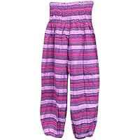 Mogul Interior Indian Yoga Yogini Harem Pant Pink Stripes Cotton Lounge Boho Pants