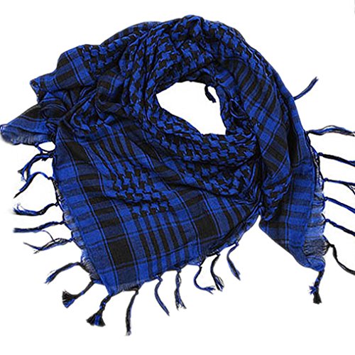 Fulltime(TM) 1PC Unisexe Arabe Shemagh Keffiyeh Palestine Foulard écharpe châle (Bleu)